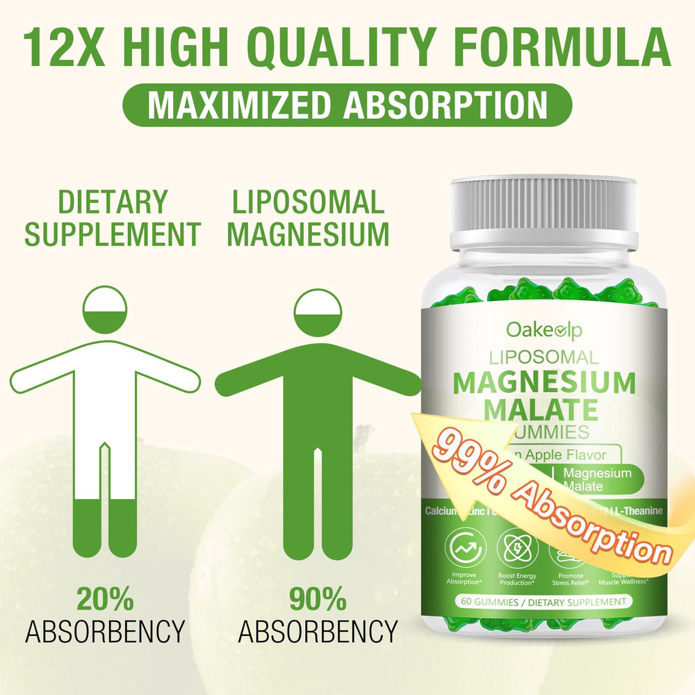 Oakevlp magnesium gummies close-up emphasizes chewy texture for easy daily intake.