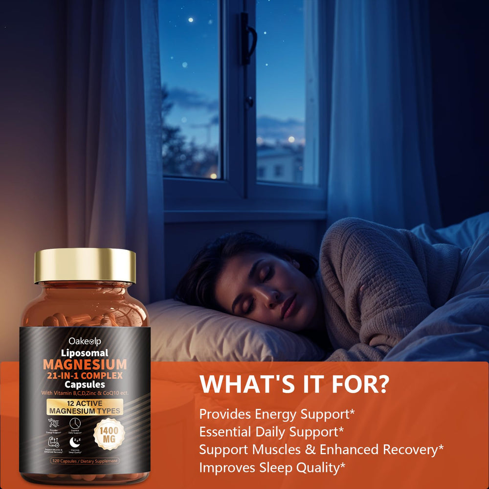 Oakevlp stress-relief night-use scene illustrating a calming evening routine.