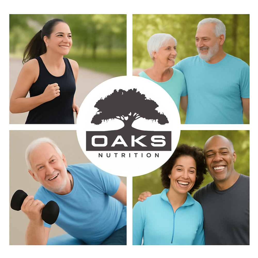 Oaks Nutrition Omega-3 ingredients panel highlighting purified fish oil and lemon flavor