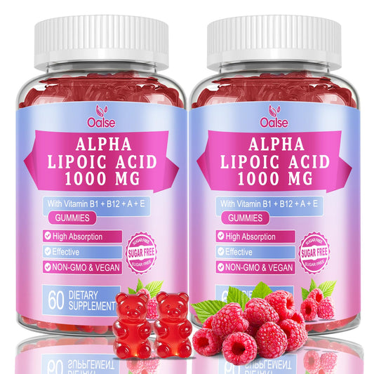 OALSE Alpha Lipoic Acid Gummies raspberry bottle for daily energy support