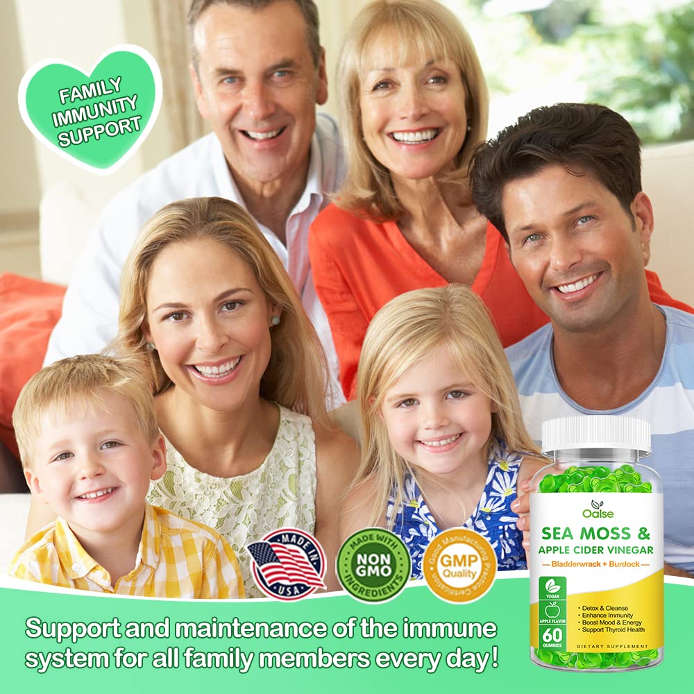 OALSE Sea Moss Gummies packaging box emphasizing USA-made quality