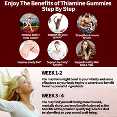 OALSE Thiamine B1 Gummies ingredients panel highlighting nutrient blend.