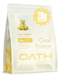 Oath Nutrition Clear Whey Isolate Frosty Lemonade bottle with refreshing protein flavor