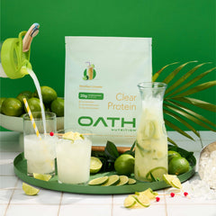 Oath Nutrition Clear Whey Limeade shaker — quick mix for on-the-go protein