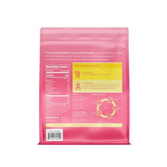 Oath Nutrition Clear Whey Raspberry Lemonade glass, bright fruity flavor