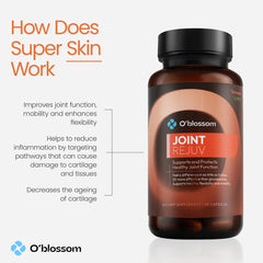 O'blossom Joint Rejuv capsule closeup with smooth, swallowable texture.