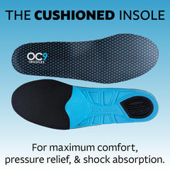 OC9 360-degree heel cup with gel padding for superior impact absorption