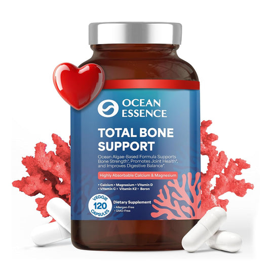 OCEAN ESSENCE Total Bone Support bottle with easy-to-swallow capsules for bone health
