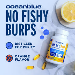 Oceanblue Omega-3 pack of 2 packaging emphasizes quality and convenience.