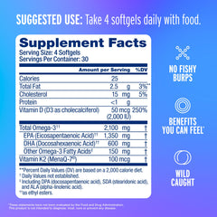 Oceanblue Omega-3 2100 capsules pouring burpless orange flavor