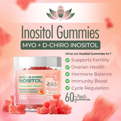 OCG gummies label shows 40:1 ratio of Myo-Inositol to D-Chiro Inositol