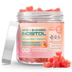 OCG Myo-D-Chiro Inositol Gummies bottle on display for daily use