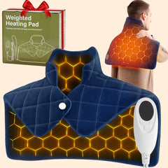 OCTROT blue weighted heating pad covers shoulders and back for even warmth