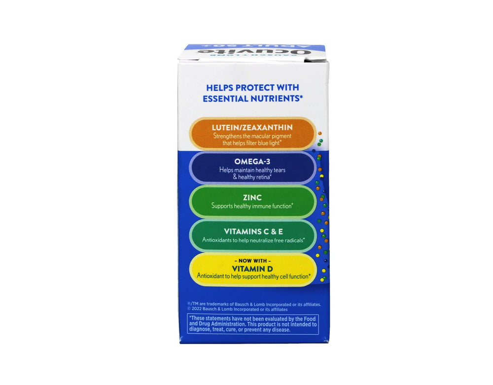 Ocuvite Pack of 3 miniGel bottles with 150 soft gels for ongoing use.