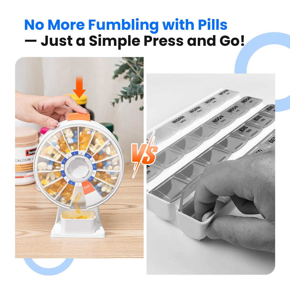 Odaro pill organizer with childproof compartments for safety and peace of mind.