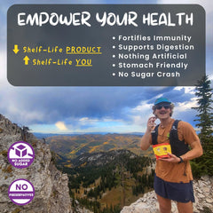 ODD BALLS Cherry energy balls in hand during hike showing portable snack option