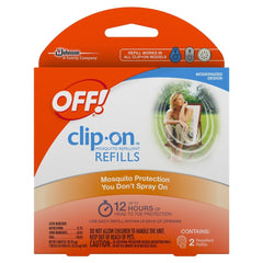 Two-refill pack ready for extended outdoor protection with OFF! Clip-On.