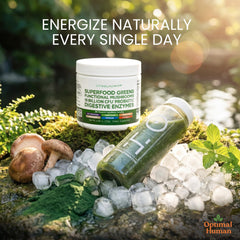 OH Optimal Human Powder in a morning routine setup for daily focus.