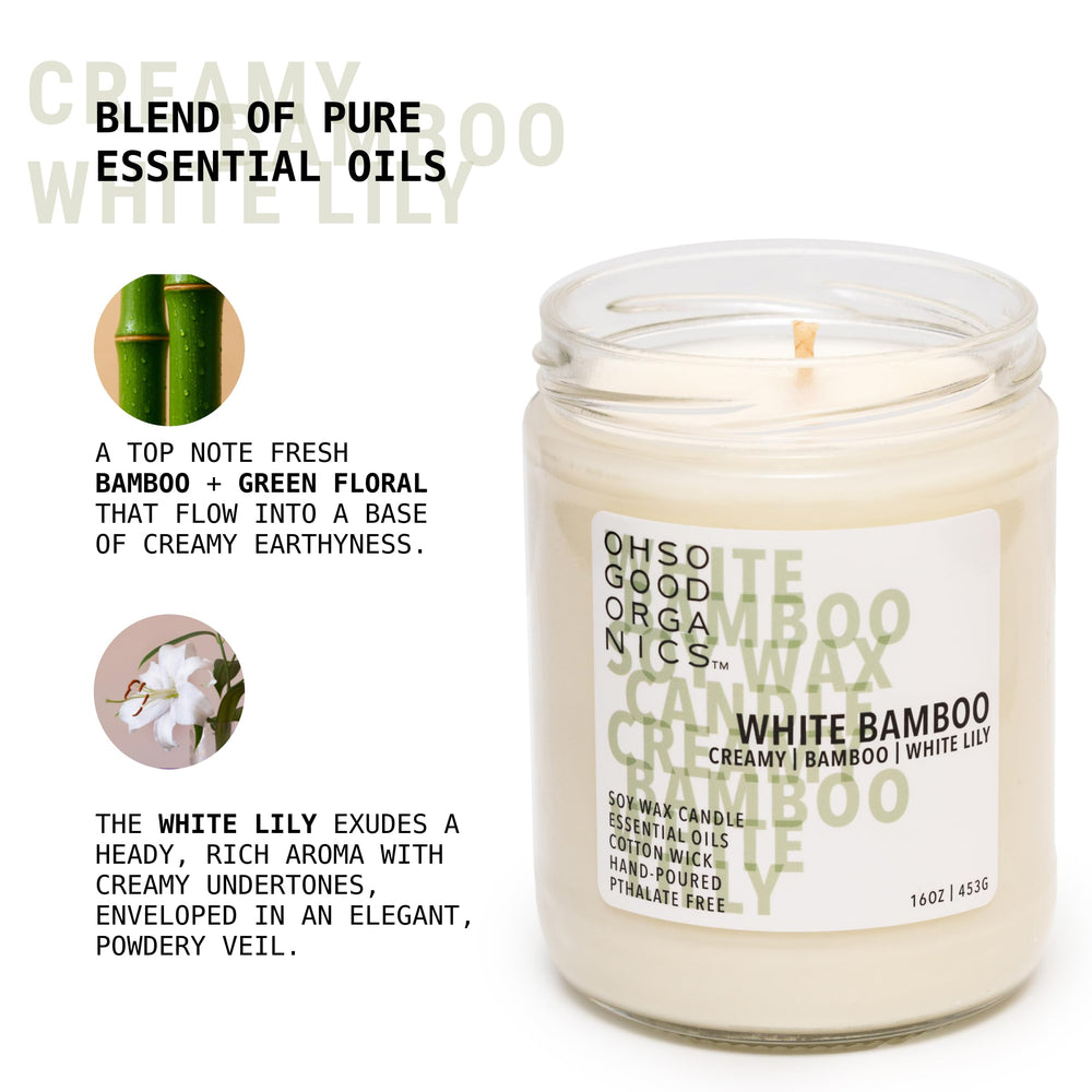 OH SO GOOD ORGANICS soy wax candle burn time highlights a 60-hour clean burn.