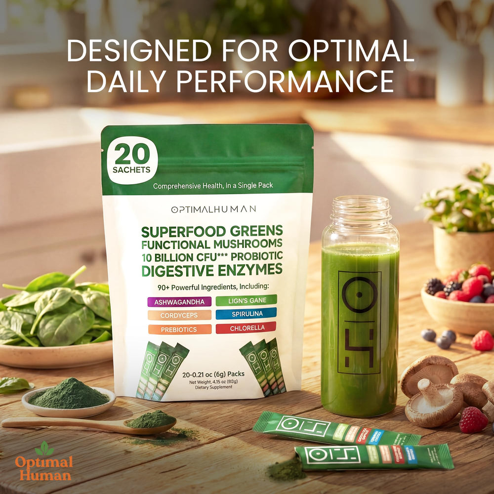 OH travel-sachet packaging highlights on-the-go convenience for busy mornings.