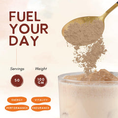 Pouring Ohana Cordyceps into smoothie for natural energy.