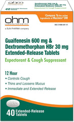 Ohm guaifenesin 600 mg extended-release tablets bottle; supports mucus thinning and cough control