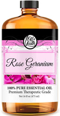Oil of Youth Rose Geranium oil bottle 16oz for diffusers and skincare.