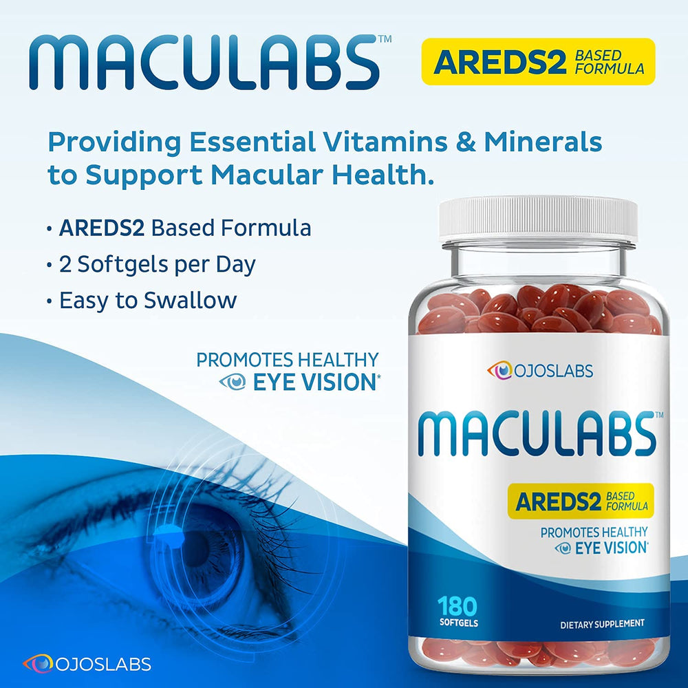 OjosLabs AREDS2 formula bottle showcasing macular health support