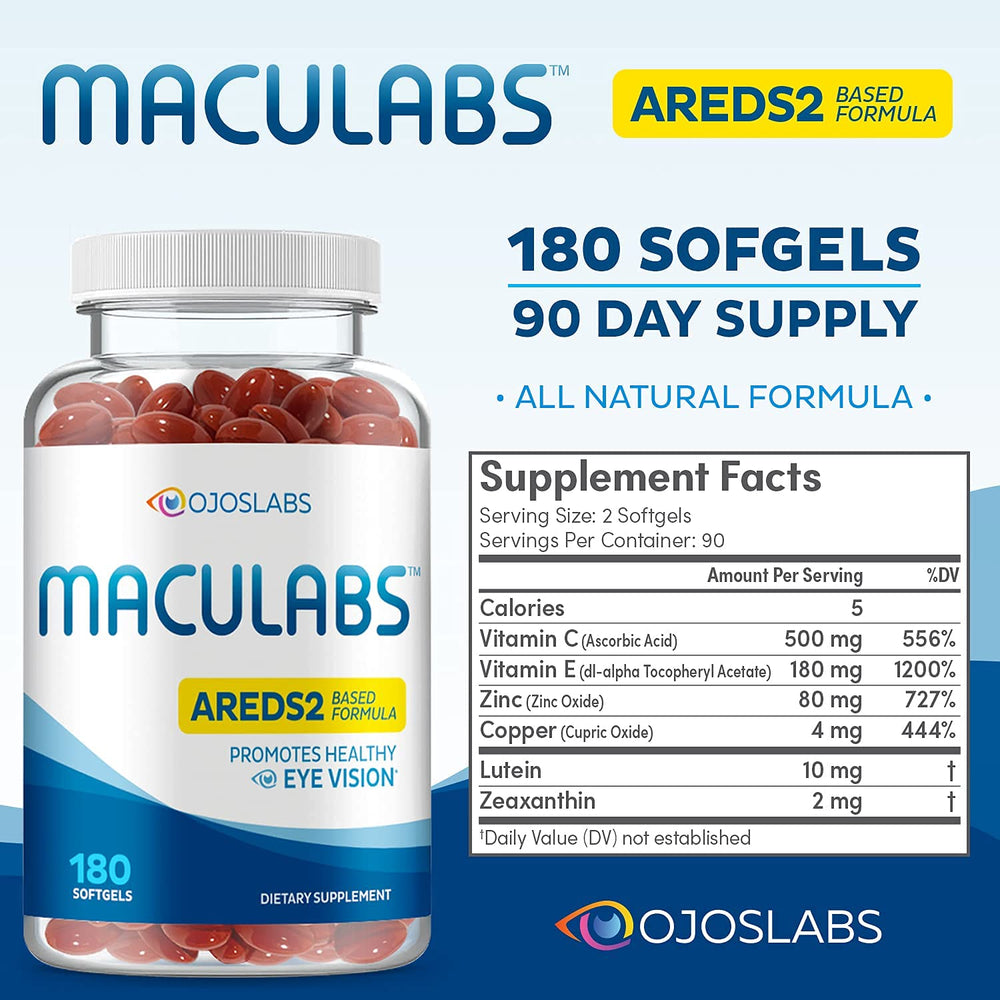 OjosLabs bottle on desk with glasses for daily eye health routine