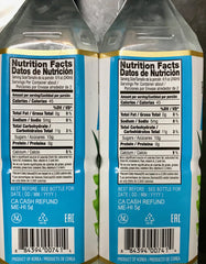 Pouring OKF Farmers Aloe Vera Drink Coco 10 into a glass, clean taste and smooth texture.
