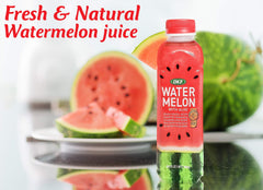 OKF Watermelon with Aloe Vera being poured into a glass for a refreshing sip
