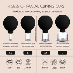 okmaba face cupping cups in use on the cheek area for gentle lifting.