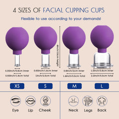 Okmaba facial cupping applied to face and neck for gentle lymphatic drainage.