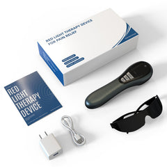 Okyna red light wand in use for convenient portable therapy.