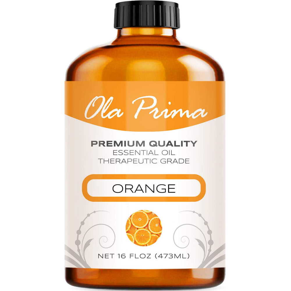 Ola Prima Orange Oil 16oz bottle ready for diffusing and aromatherapy