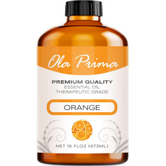 Ola Prima Orange Oil 16oz bottle ready for diffusing and aromatherapy