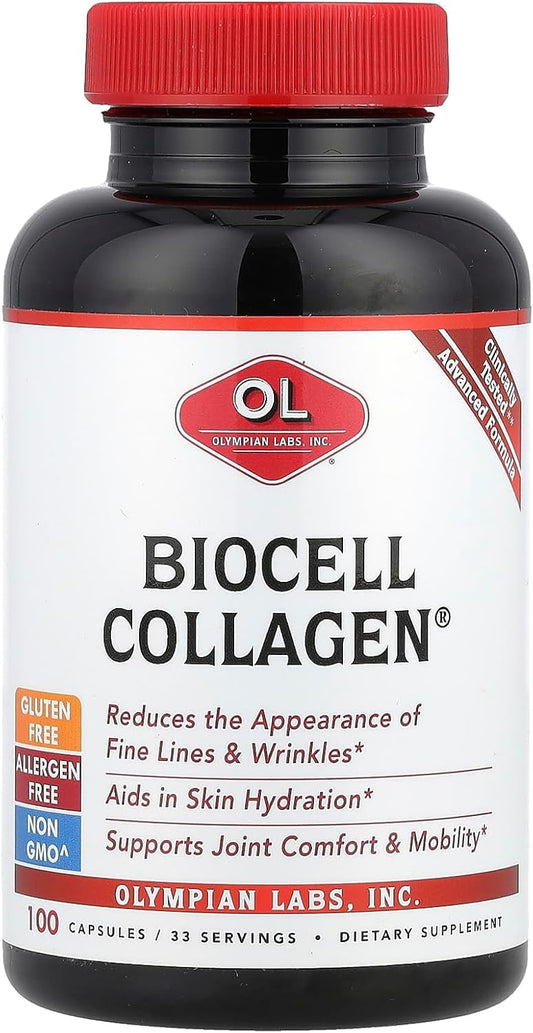 BioCell Collagen II 1500mg capsules in a bottle, potentially supporting joint comfort.