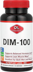 Olympian Labs DIM 100mg capsules in bottle support balanced hormones.
