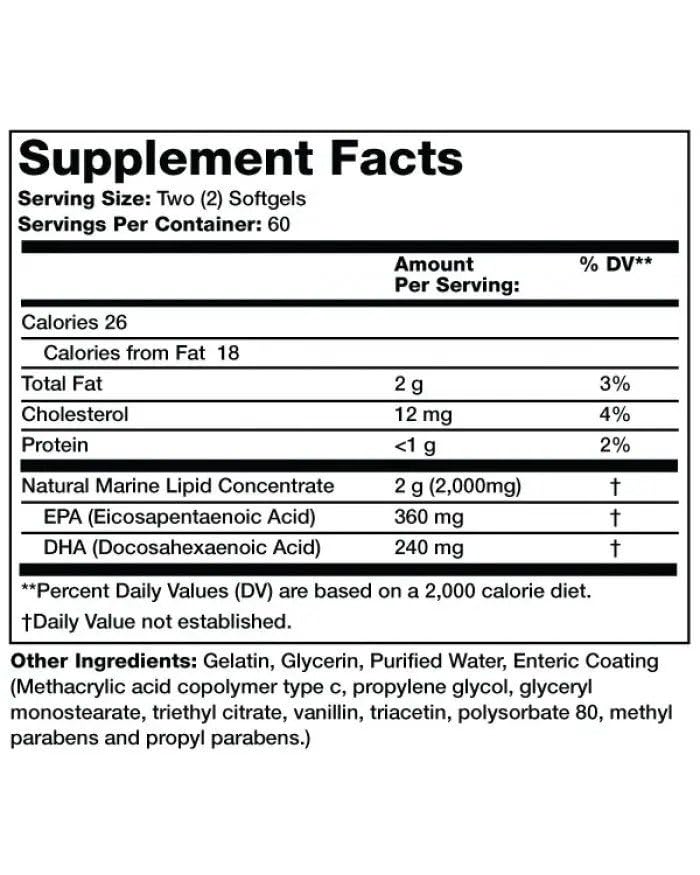 Olympian Labs Enteric Omega-3 softgels provide reduced burp feel and Norwegian fish origin.