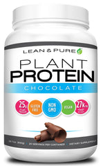 Olympian Labs Lean & Pure Plant Protein chocolate bottle, ideal for vegan shakes and gluten-free nutrition