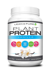 Olympian Labs Lean & Pure Vanilla tub — gluten-free protein for vegan athletes.