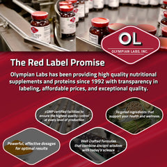 Olympian Labs six probiotic strains graphic for gut balance.