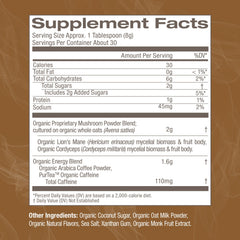 Om Mushroom Superfood Coffee Latte Blend bottle featuring Reishi for balanced daytime calm.