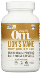 OM Mushroom Superfood Lion's Mane capsules for memory and focus.
