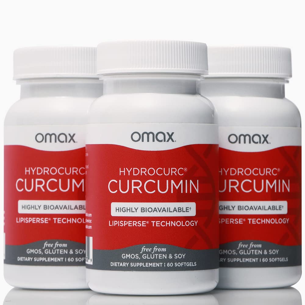Omax3 HydroCurc softgel bottle front signaling potent daily wellness support