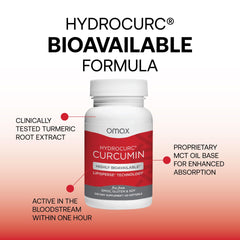 Omax3 HydroCurc softgel capsule close-up highlighting small, absorbable dose