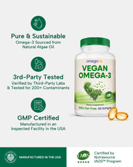 OmegaVia 300mg vegan DHA per capsule for daily wellness support