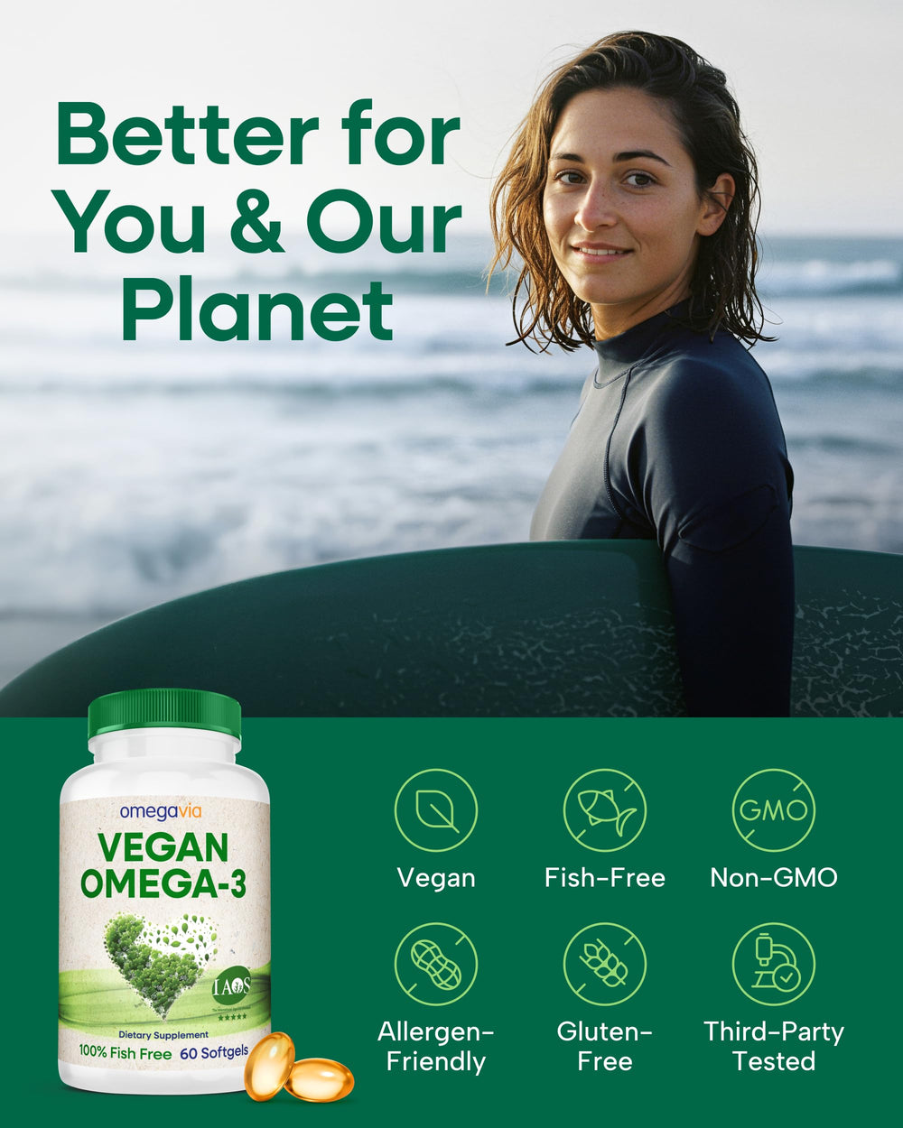 OmegaVia allergen-free capsules: dairy-free and gluten-free