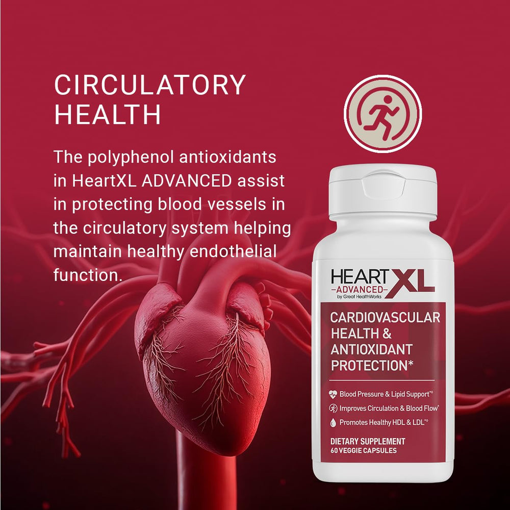 OmegaXL HeartXL Advanced bottle with measuring spoon for easy daily dosage routine.