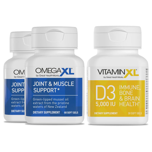 OmegaXL joint support bottle shows the mussel oil blend for mobility support
